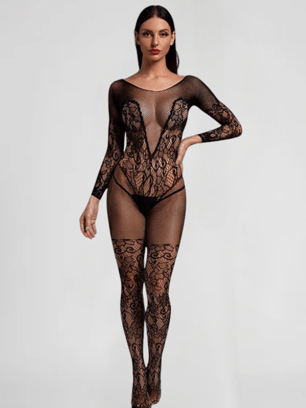 Black Lace Catsuit