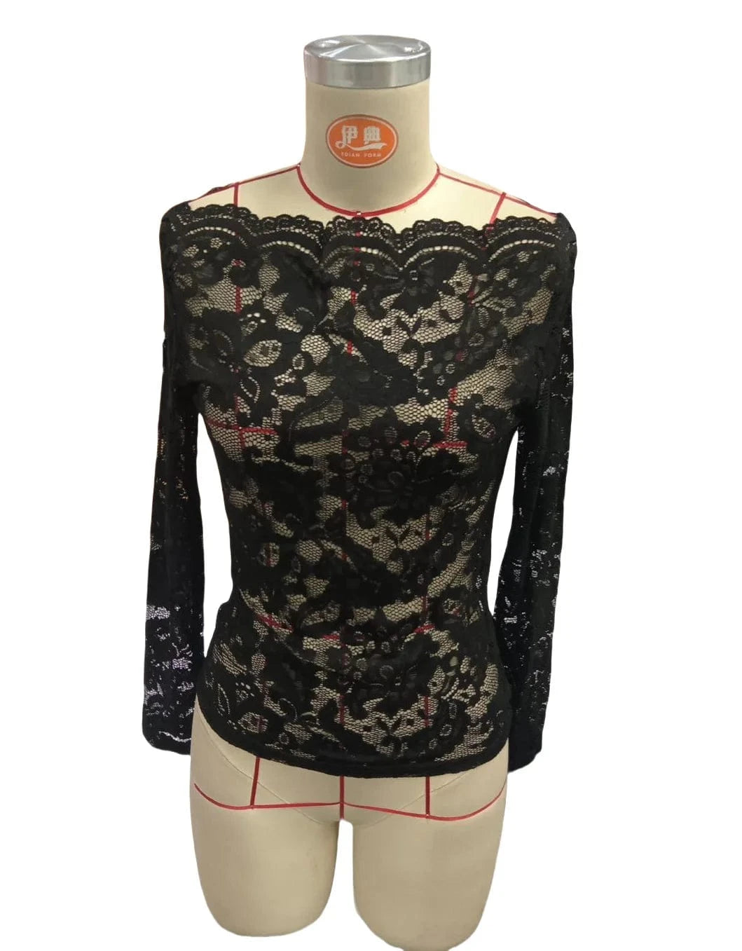 Black Lace Shirt Womens