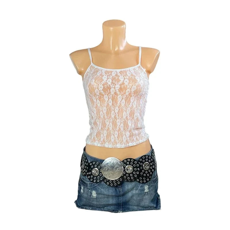 Lace Crop See Through Crop Top