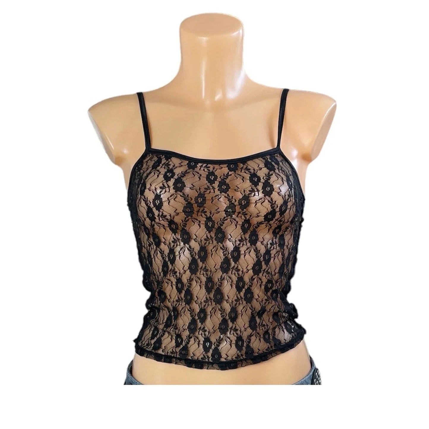 Lace Crop See Through Crop Top
