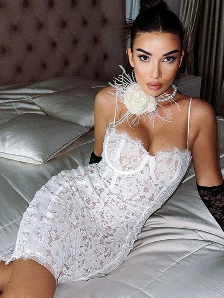 Lace Mini Slip Dress
