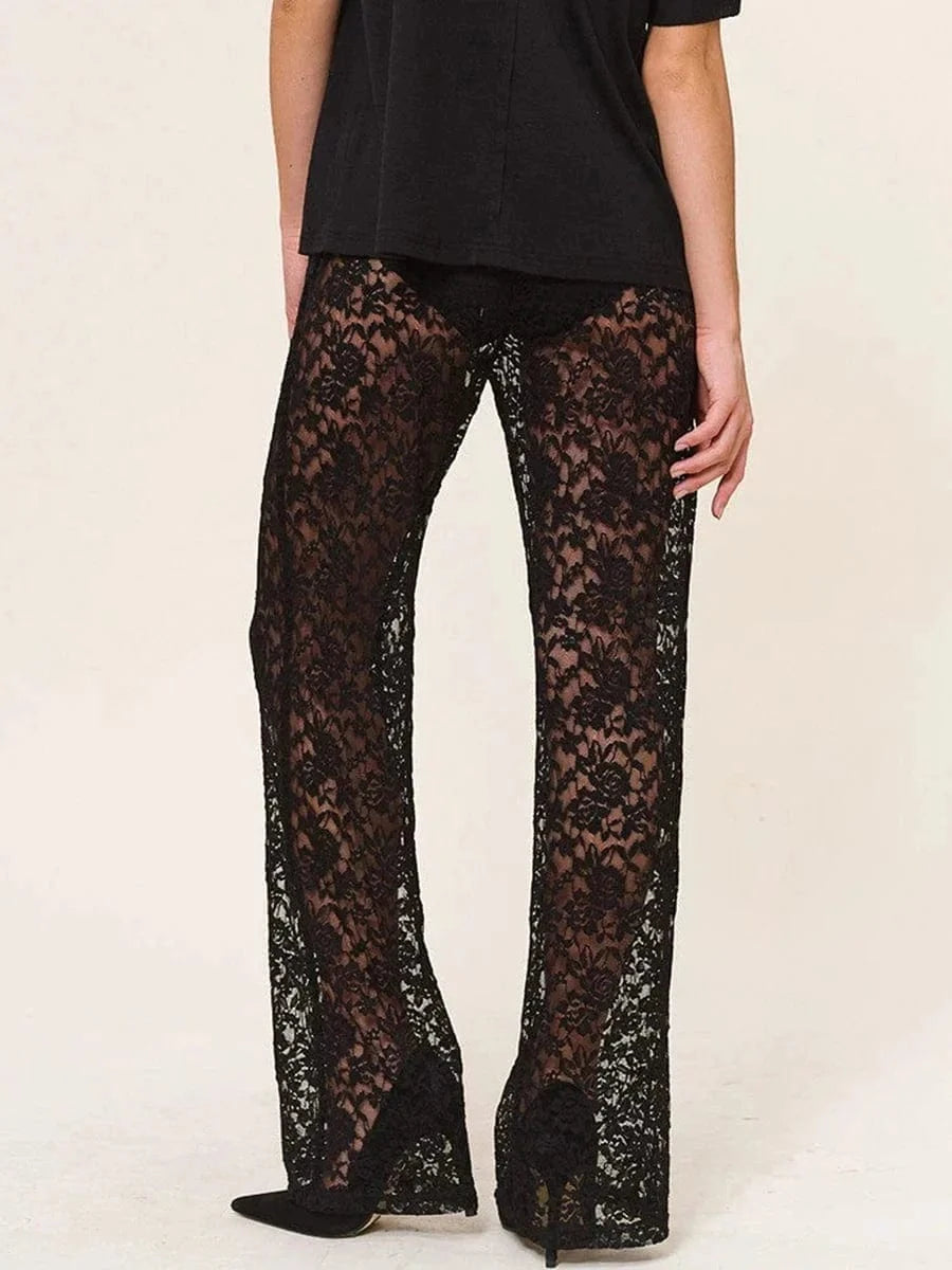 Sheer Bell Bottom Pants