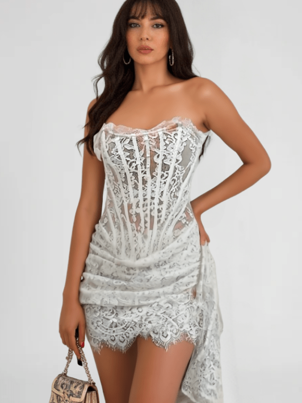 Strapless Lace Mini Dress