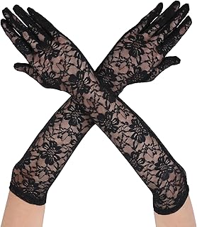 Long Black Lace Gloves