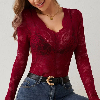 Long Sleeve Lace Shirt