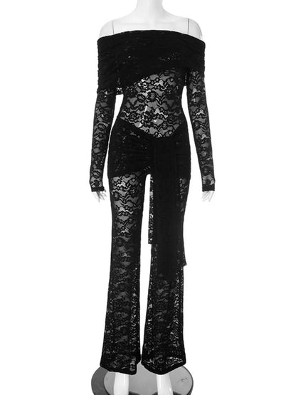 Womens Black Lace Jumpsuit