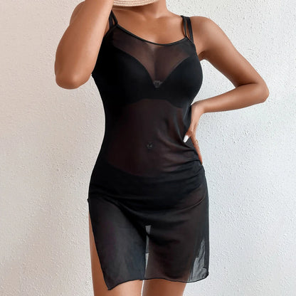 Black Mesh Dress Cover Up