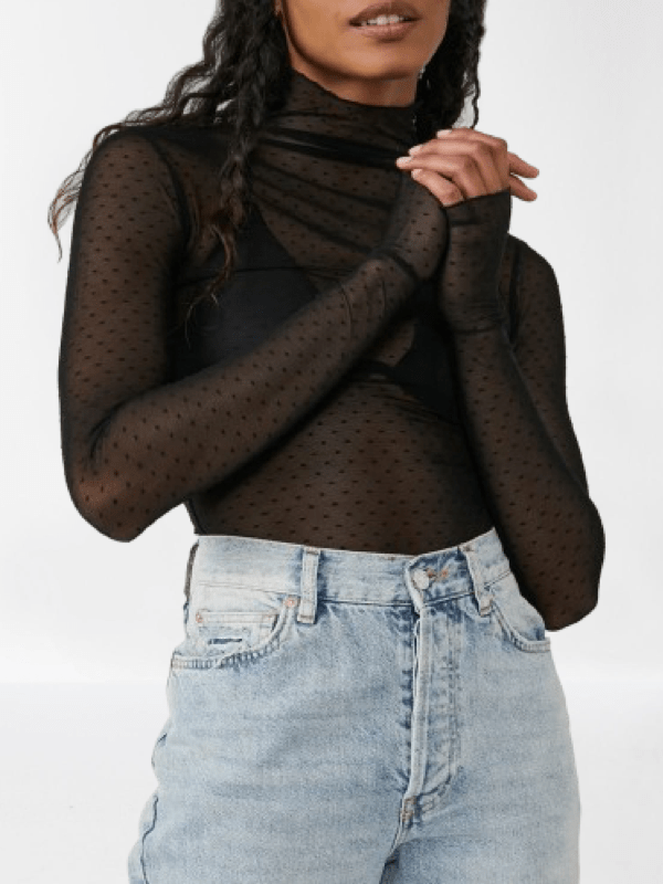 Black Sheer Crop Top