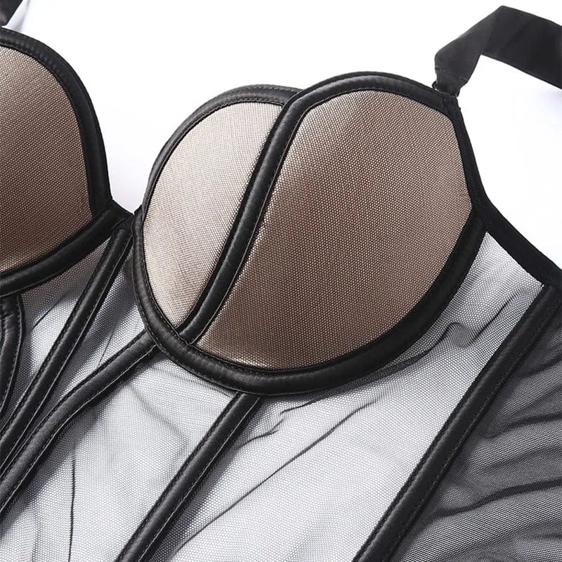 CINOON Women Push UpTransparent Lingerie New Sexy Shaper Bra Thin Beauty Back Underwear Female Fishbone Gauze Bralette