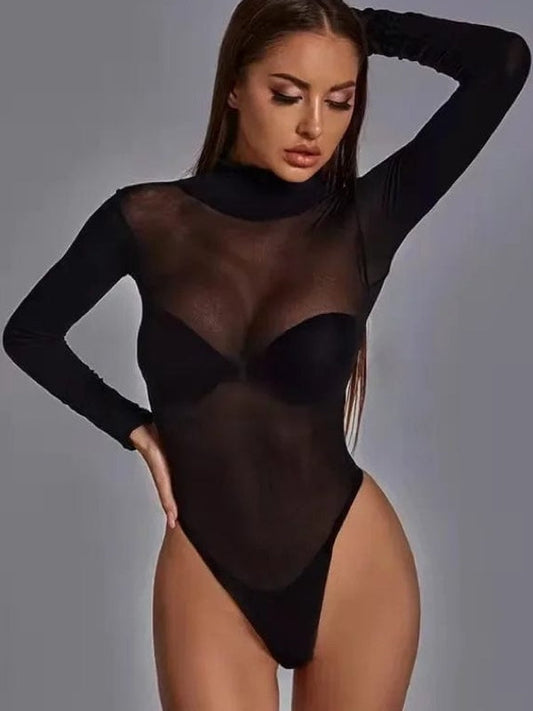 Sheer Black Bodysuit