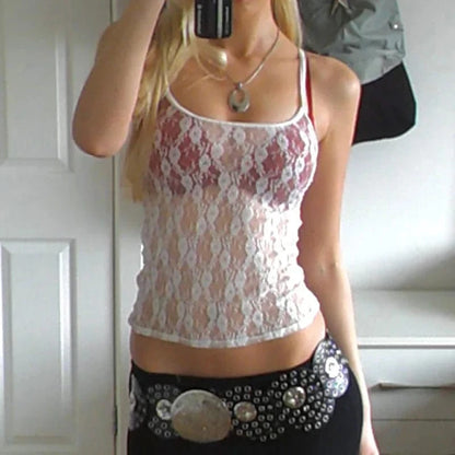 Lace Crop See Through Crop Top