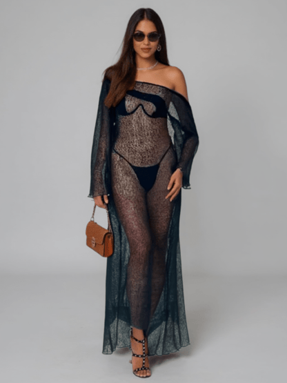 Long Mesh Cover Up Dress