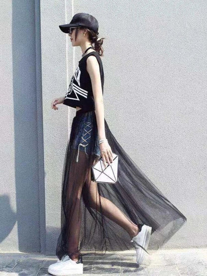 Long Sheer Skirt