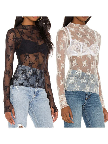 Long Sleeve Sheer Top