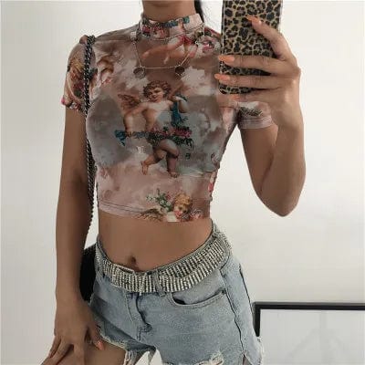 Mesh Sheer Crop Top