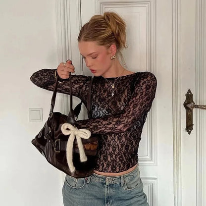 See Through Lace Shirt