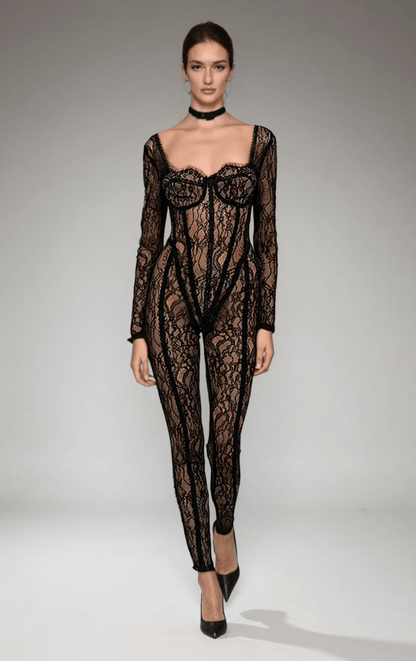 See Through Mesh Jumpsuit