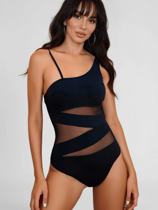 See Through One Piece Swimsuit