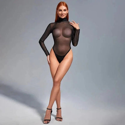 Sheer Black Bodysuit