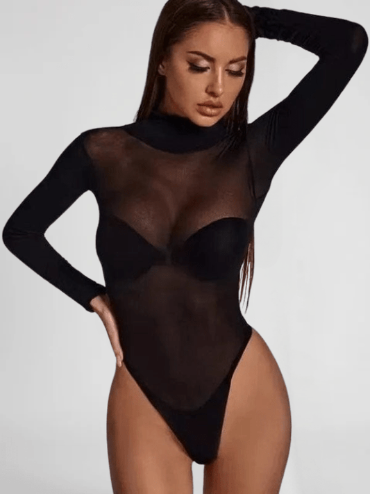 Sheer Black Bodysuit