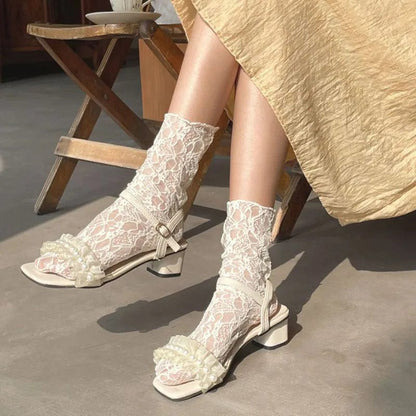 Sheer Floral Socks