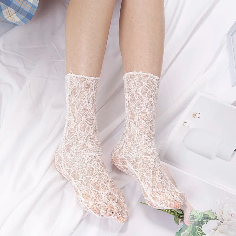 Sheer Floral Socks