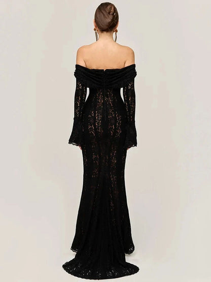 Sheer Long Sleeve Maxi Dress