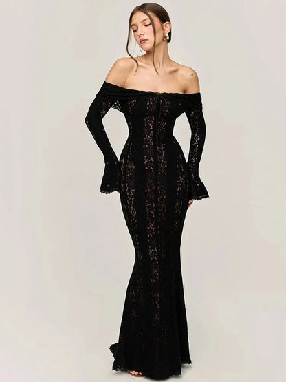 Sheer Long Sleeve Maxi Dress