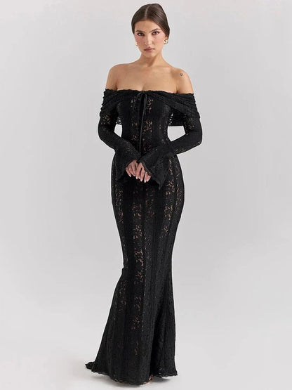 Sheer Long Sleeve Maxi Dress