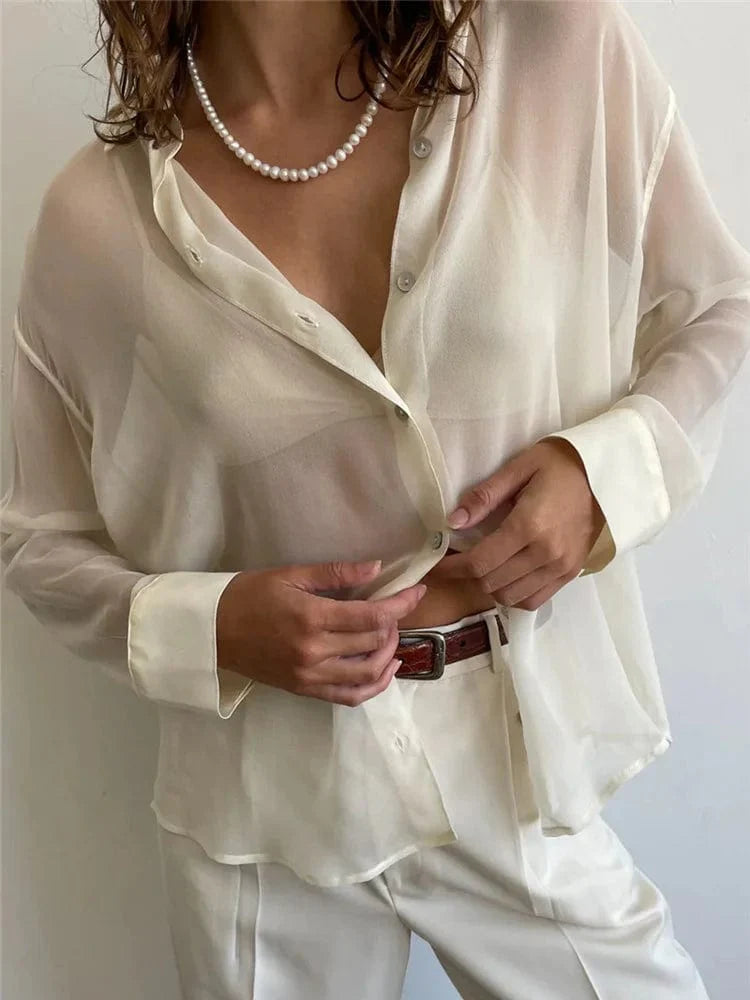 Sheer Long Sleeve Shirt