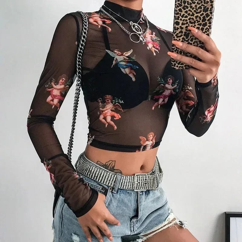 Sheer Top Long Sleeve