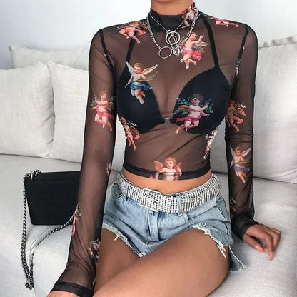 Sheer Top Long Sleeve