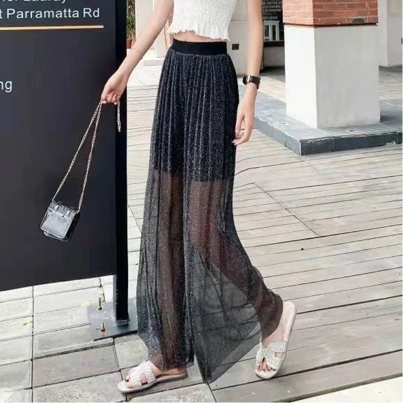 Sheer Wide Leg Pants