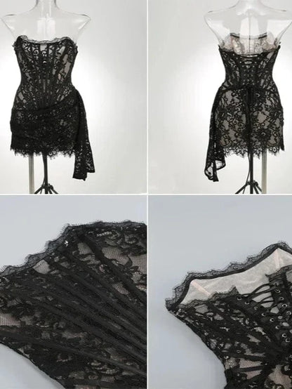 Strapless Lace Mini Dress