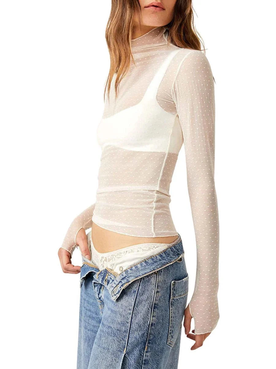 White Sheer Crop Top